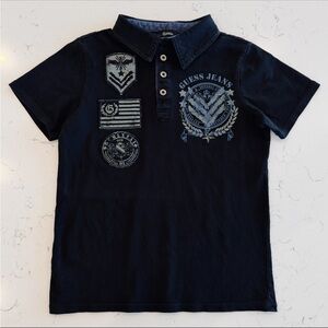 Guess Kids Dark Blue Polo with Embroidered Patches